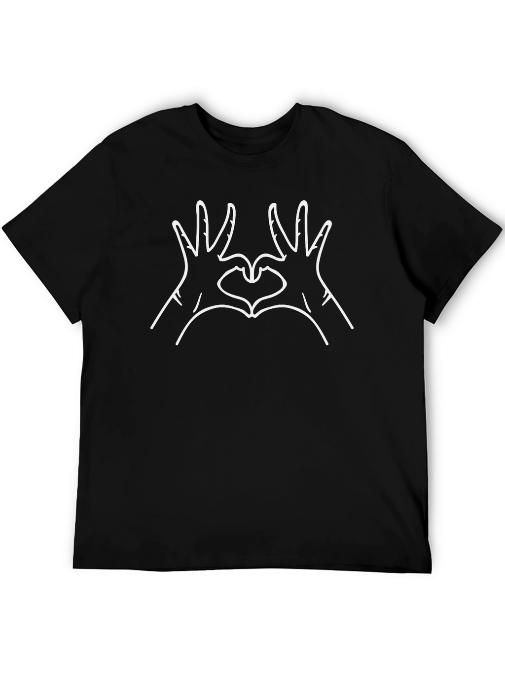 Heart Hands Graphic Tee - Stylish Black T-Shirt