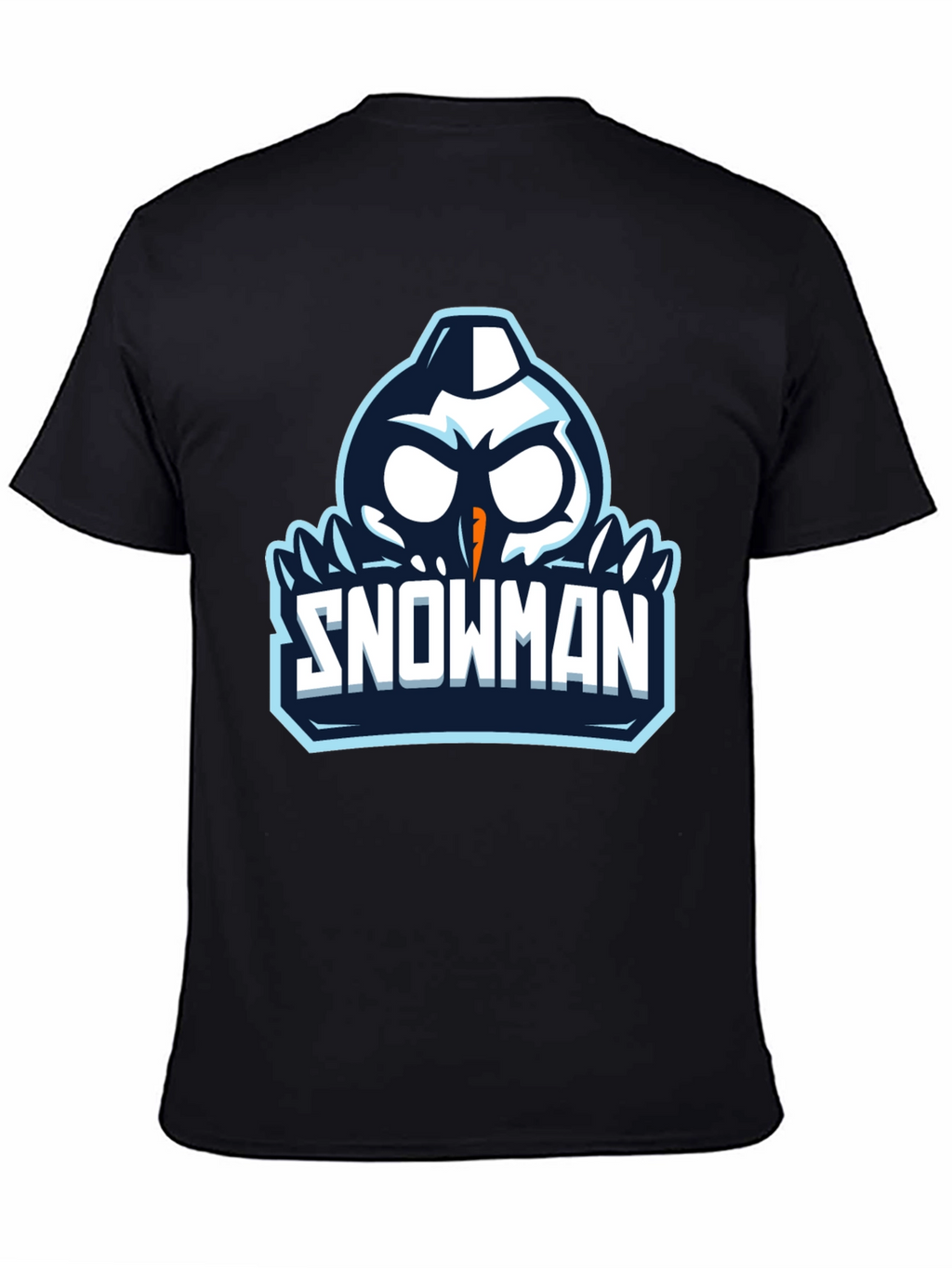 Snowman Graphic Print Black T-Shirt