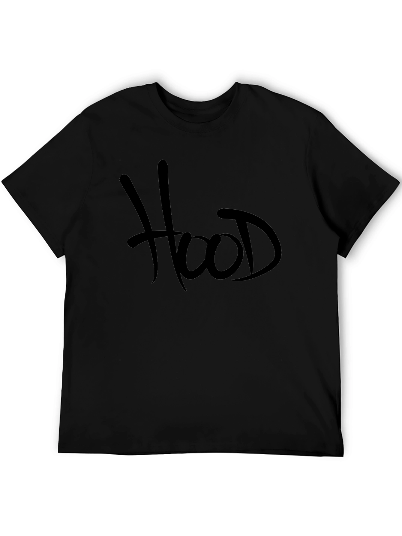 Hood Graphic Tee - Black Casual T-Shirt