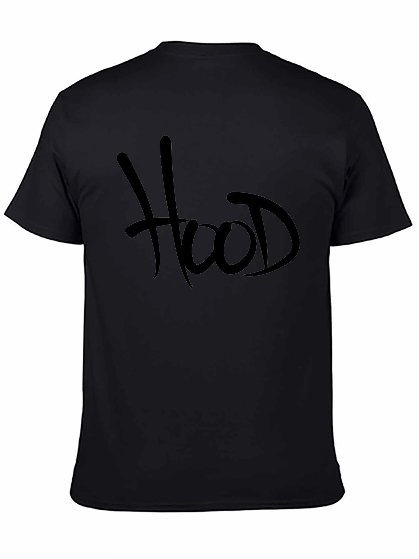 Hood Graphic Tee - Black Casual T-Shirt