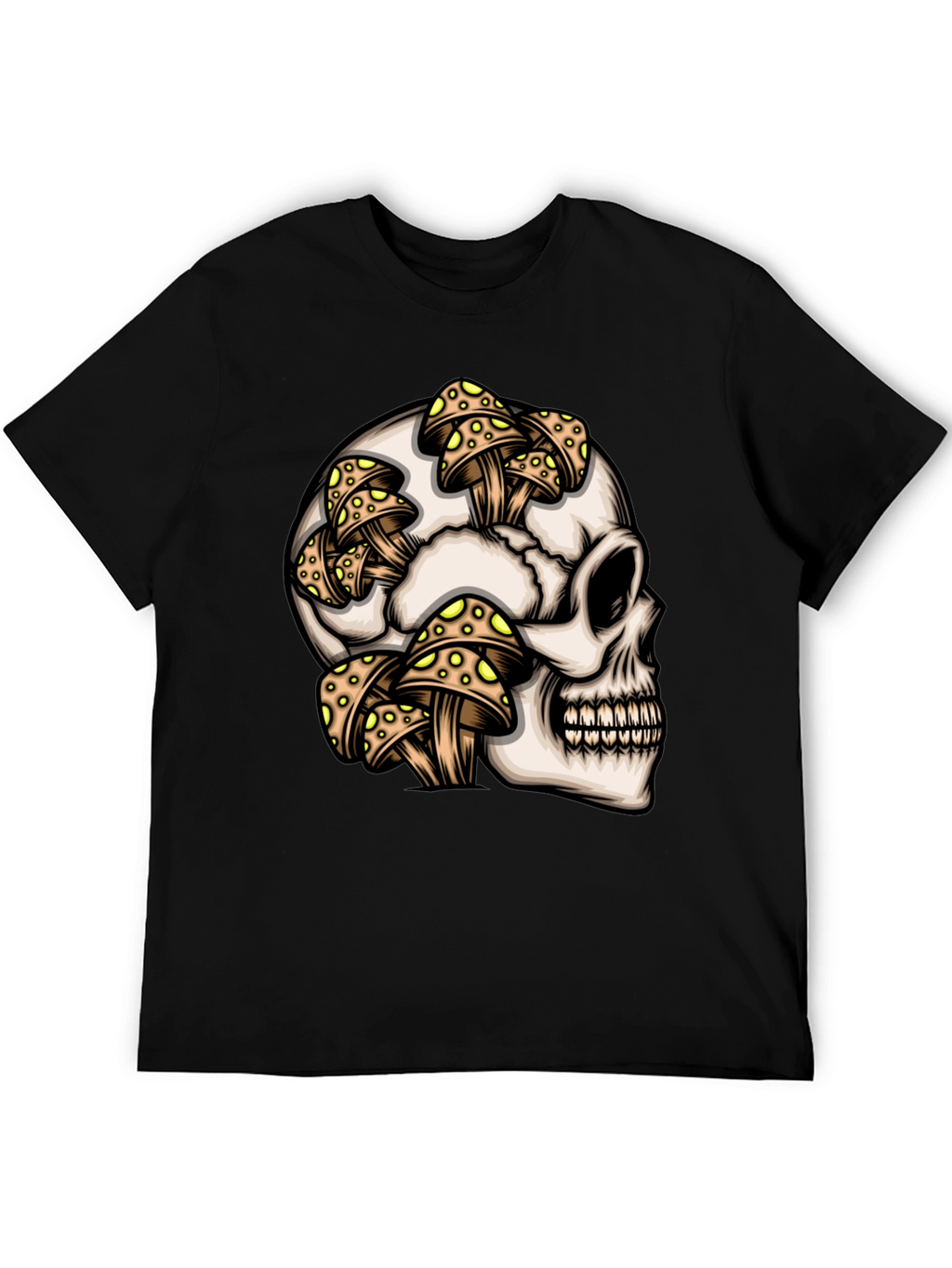 Skull & Mushroom Graphic T-Shirt - Unique Design