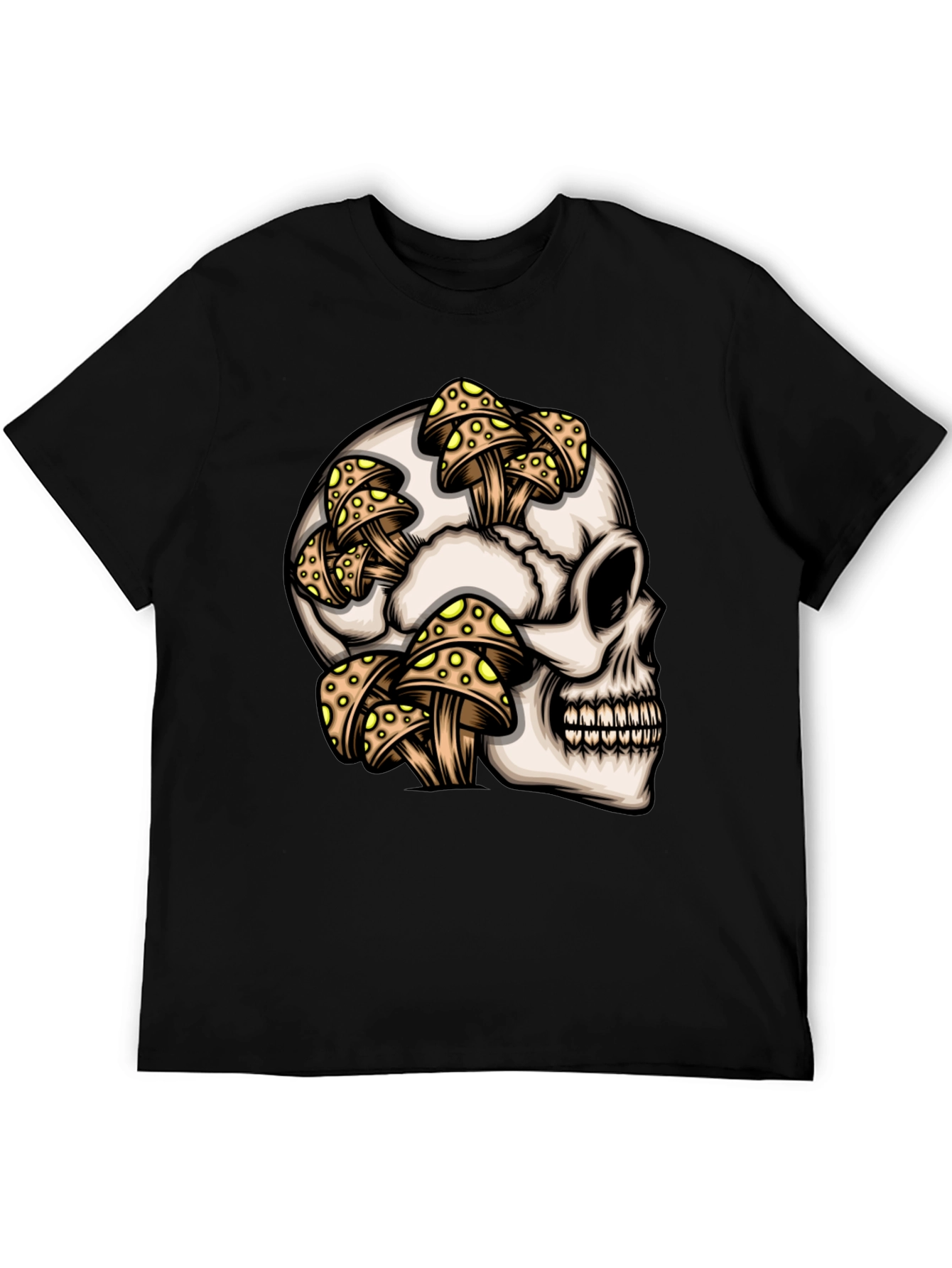 Skull & Mushroom Graphic T-Shirt - Unique Design
