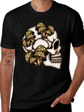 Skull & Mushroom Graphic T-Shirt - Unique Design