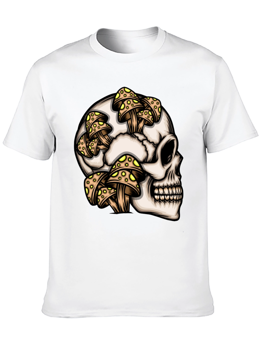Skull & Mushroom Graphic T-Shirt - Unique Design