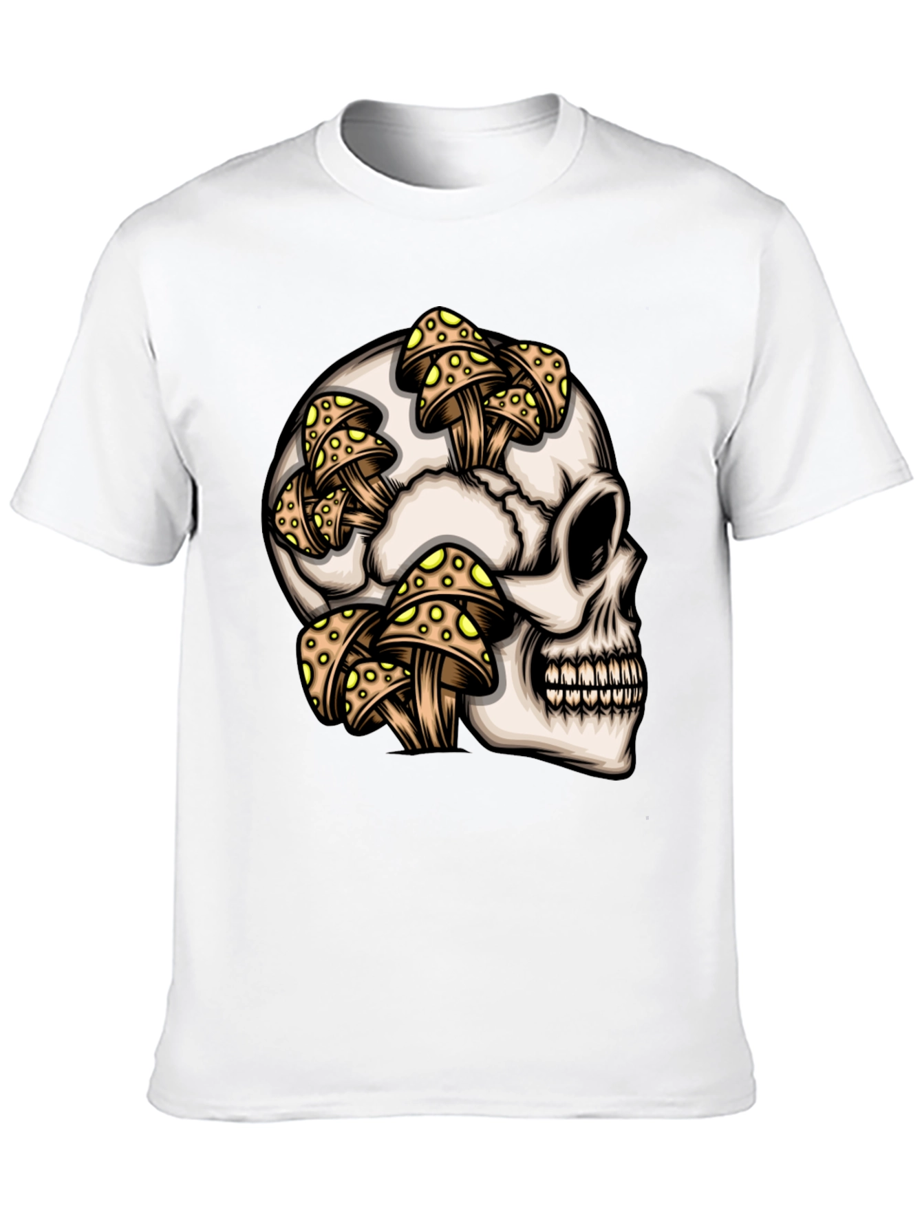 Skull & Mushroom Graphic T-Shirt - Unique Design