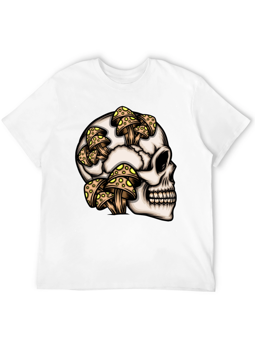 Skull & Mushroom Graphic T-Shirt - Unique Design