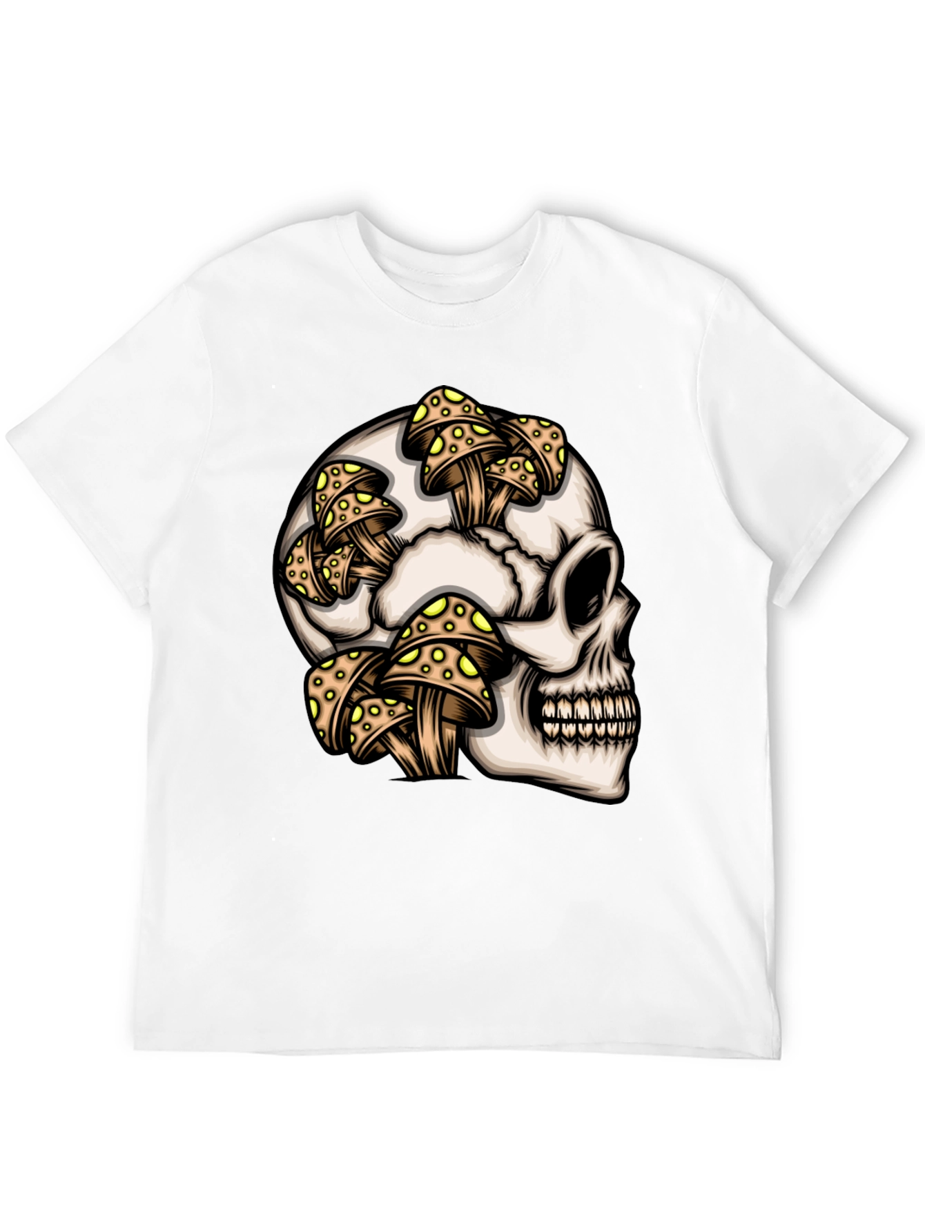 Skull & Mushroom Graphic T-Shirt - Unique Design
