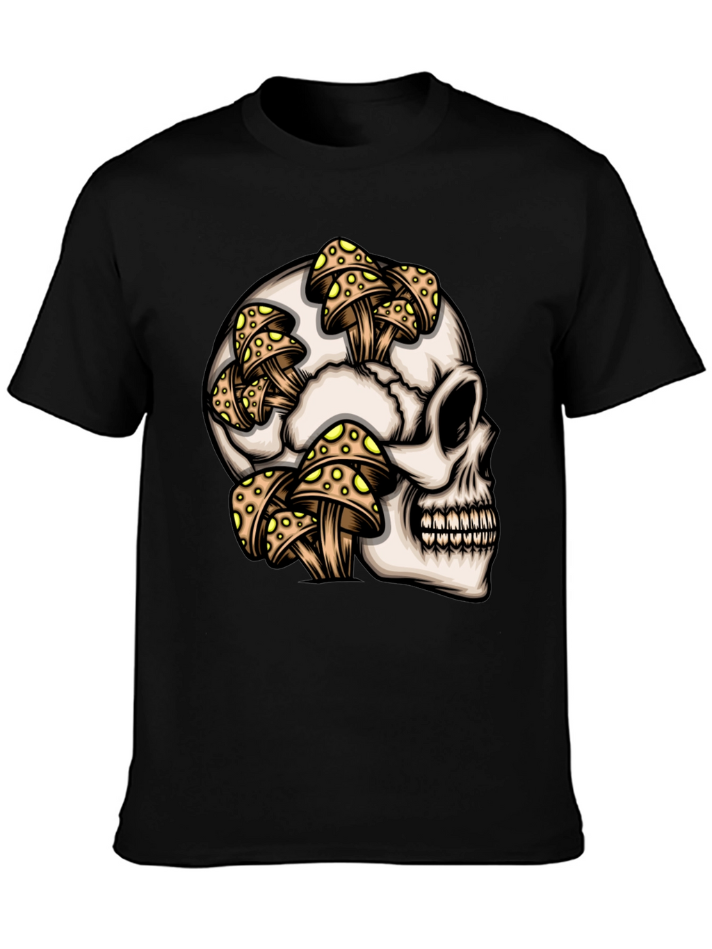 Skull & Mushroom Graphic T-Shirt - Unique Design