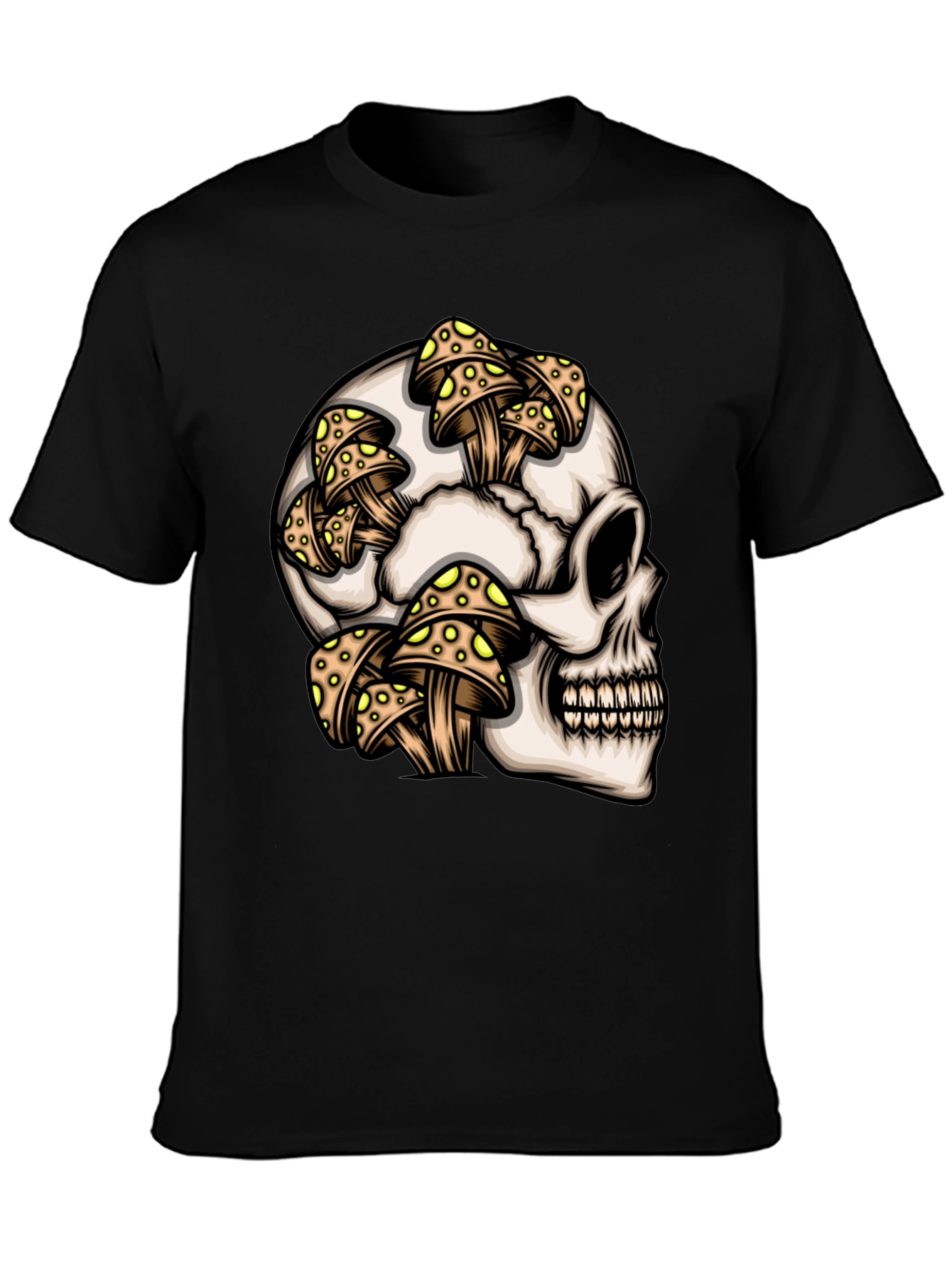 Skull & Mushroom Graphic T-Shirt - Unique Design