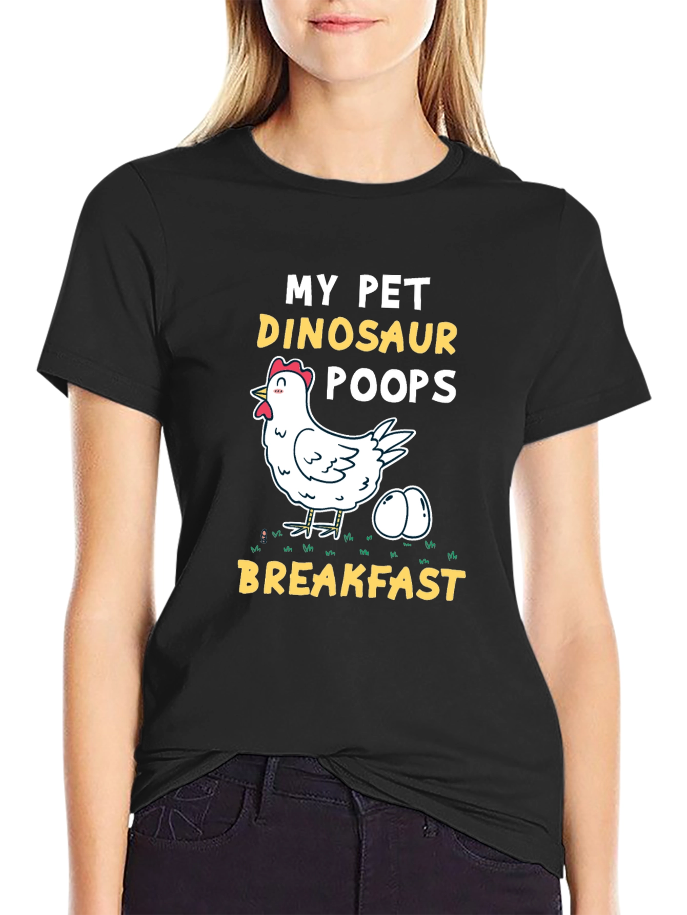 My Pet Dinosaur Chicken T-Shirt - Novelty Breakfast Tee
