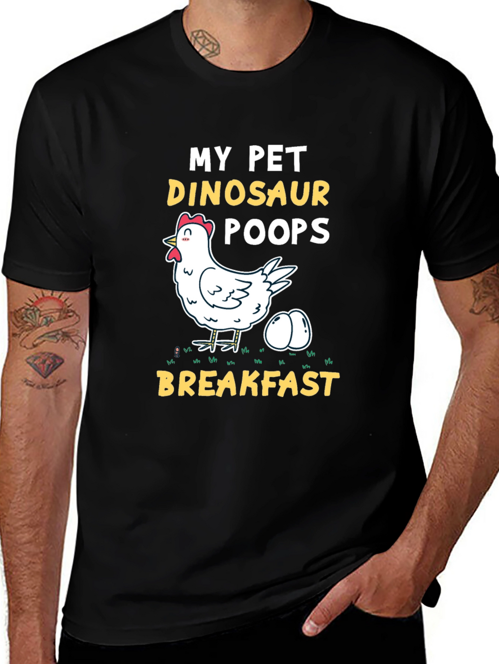 My Pet Dinosaur Chicken T-Shirt - Novelty Breakfast Tee