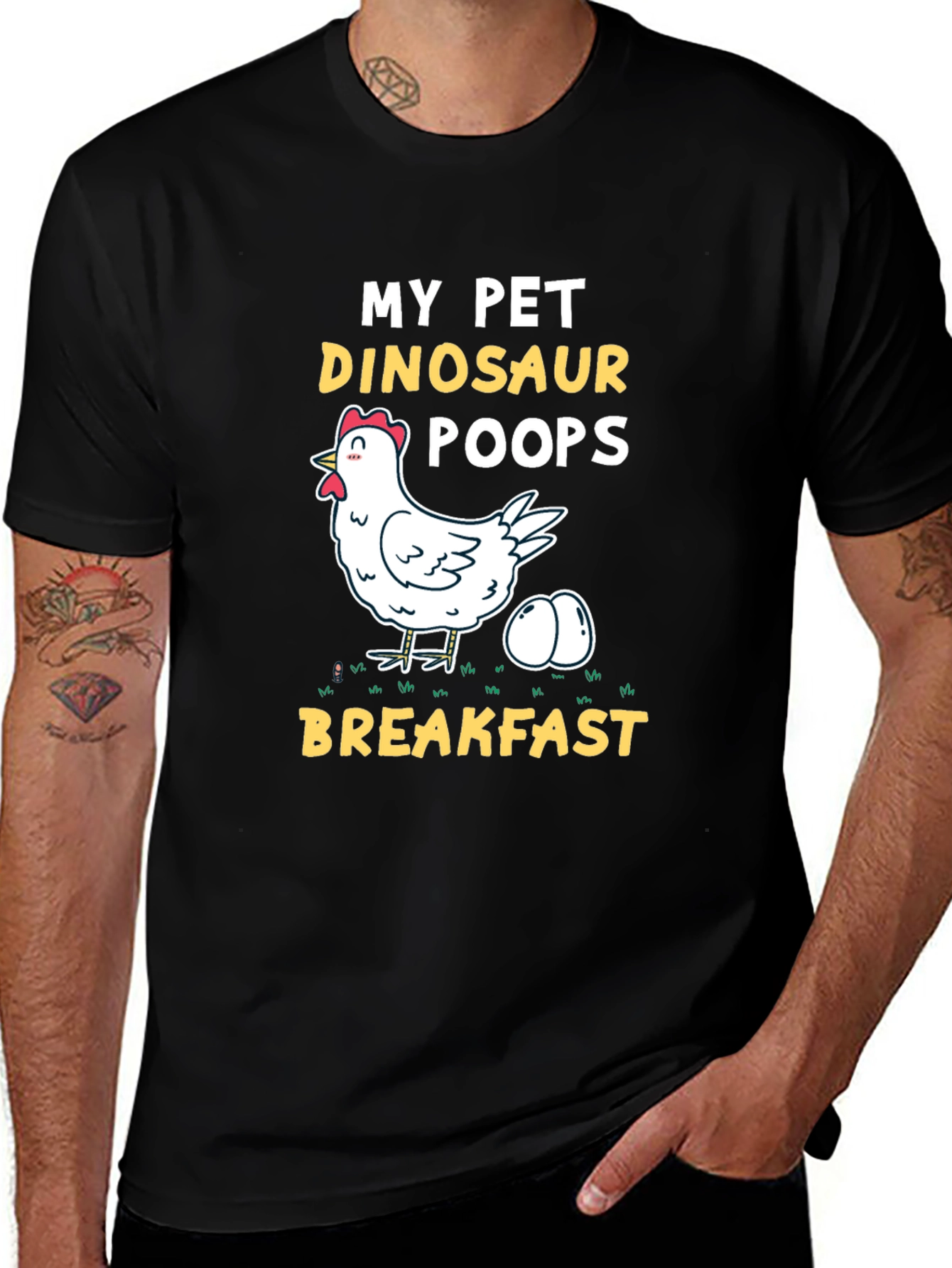 My Pet Dinosaur Chicken T-Shirt - Novelty Breakfast Tee