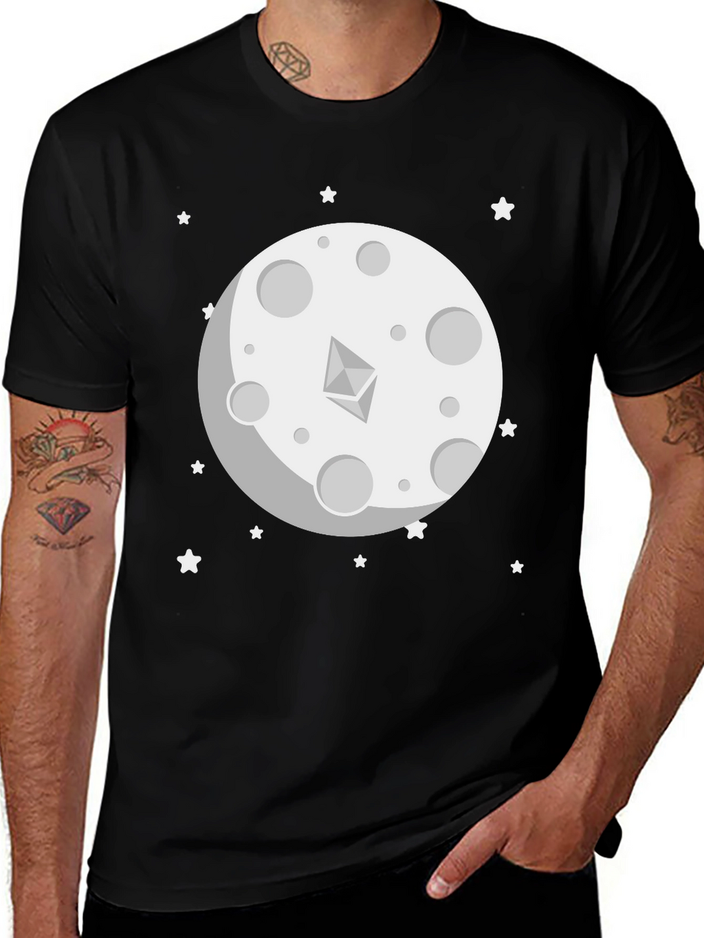 Ethereum Moon Graphic T-Shirt - Crypto Fashion