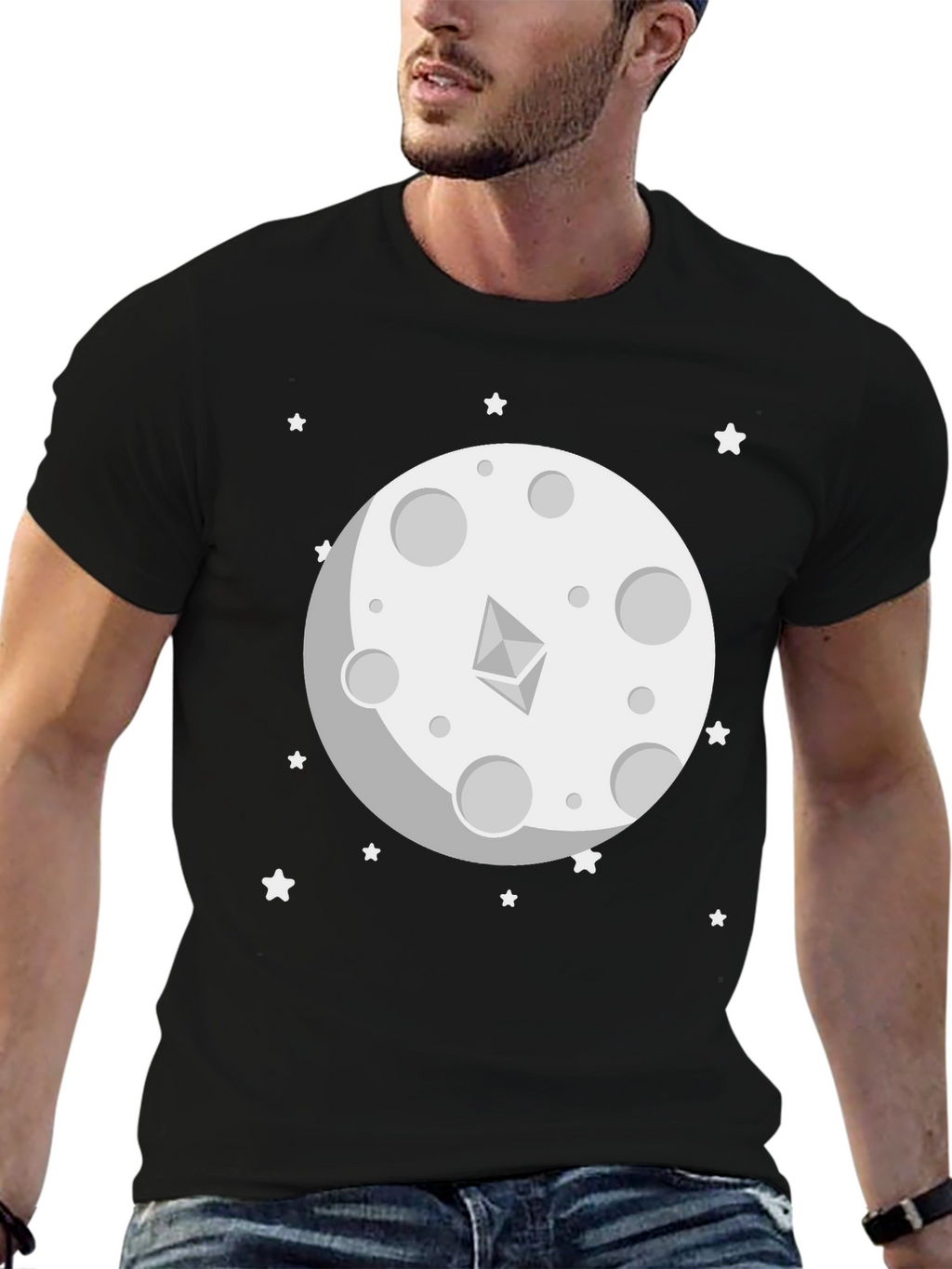 Ethereum Moon Graphic T-Shirt - Crypto Fashion