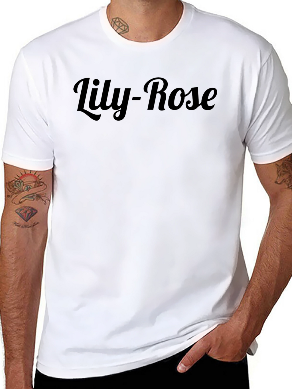 Lily-Rose Black Graphic Tee - Stylish Unisex T-Shirt