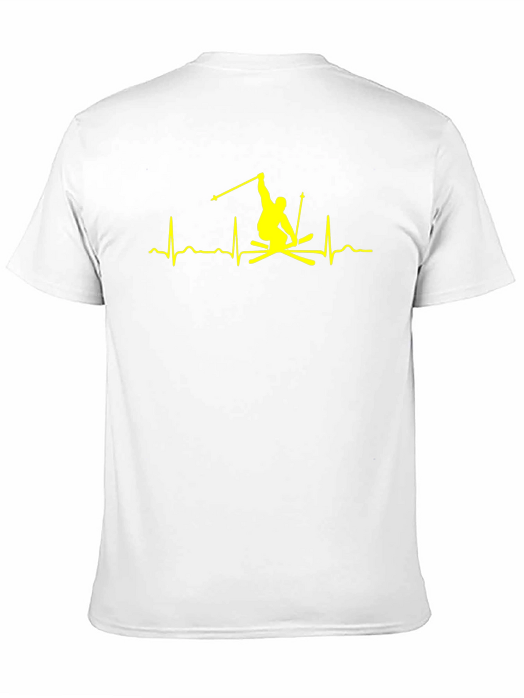 Skiing Heartbeat T-Shirt - Black Cotton Tee