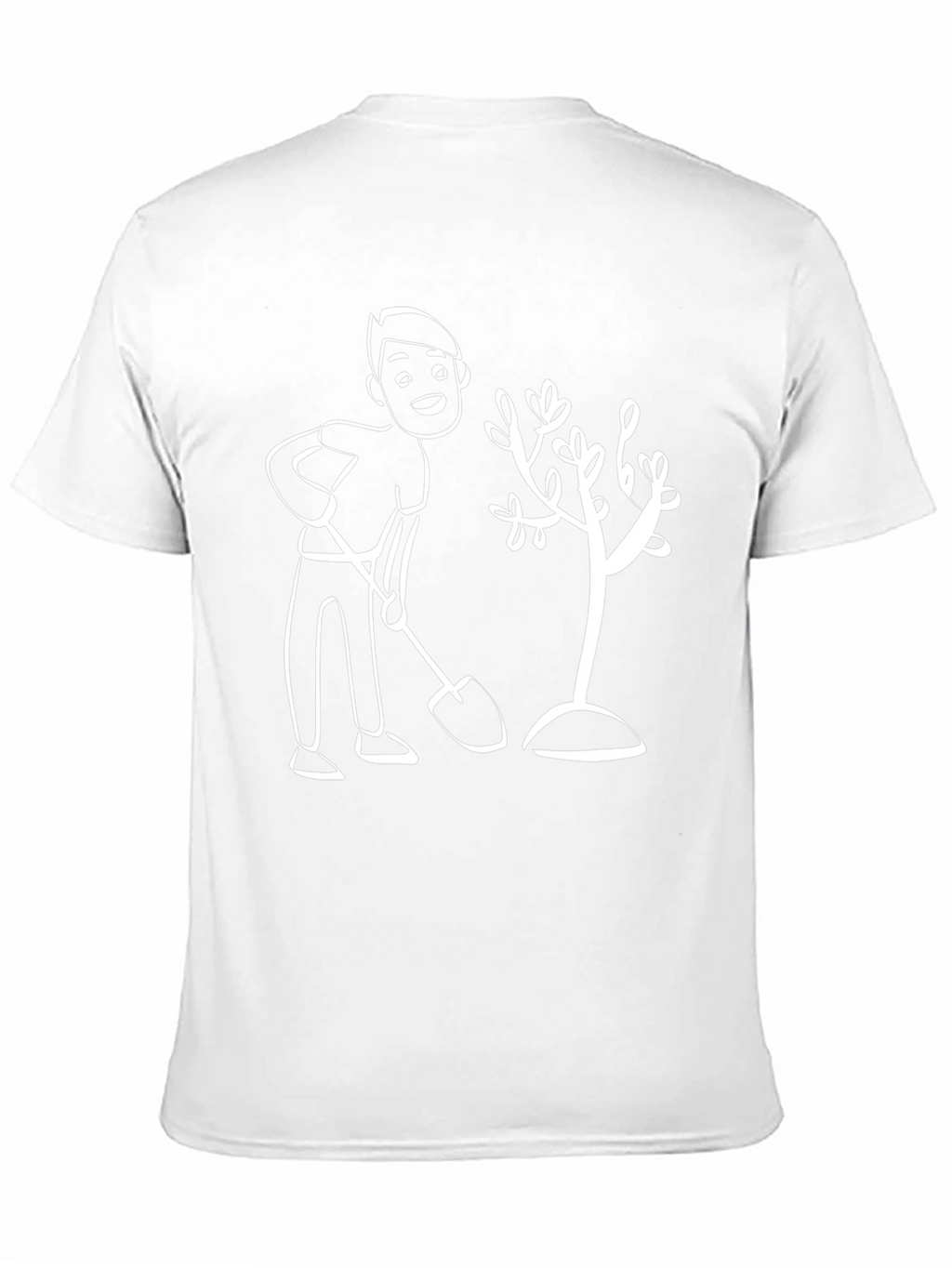 Cartoon Gardener Graphic T-Shirt - Black