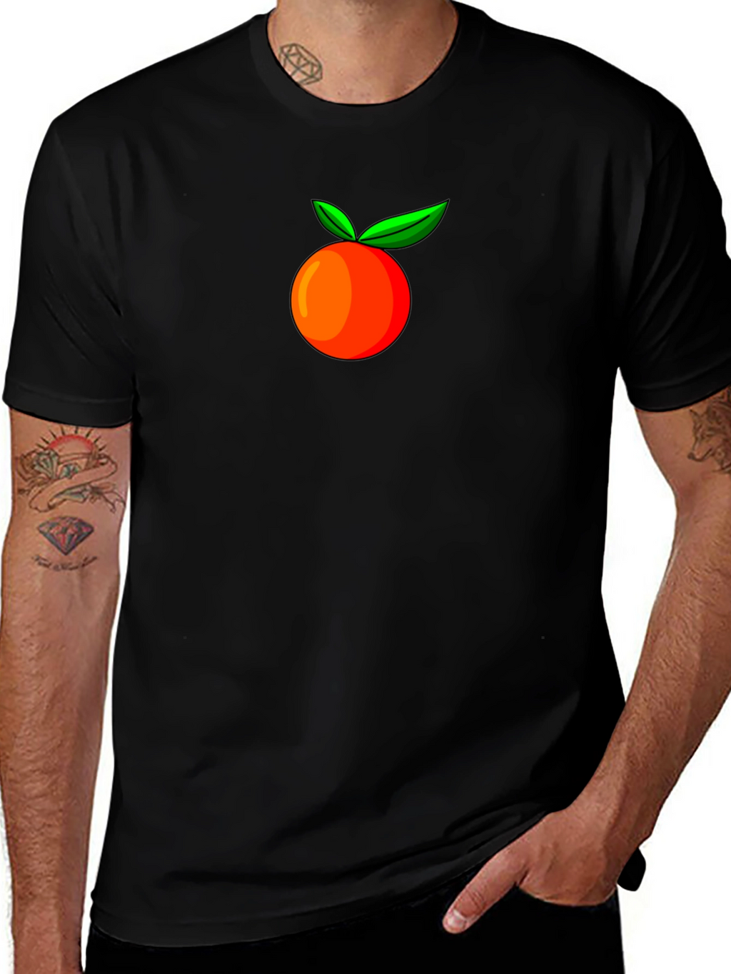Orange Fruit Graphic Tee - Stylish Casual Wear
