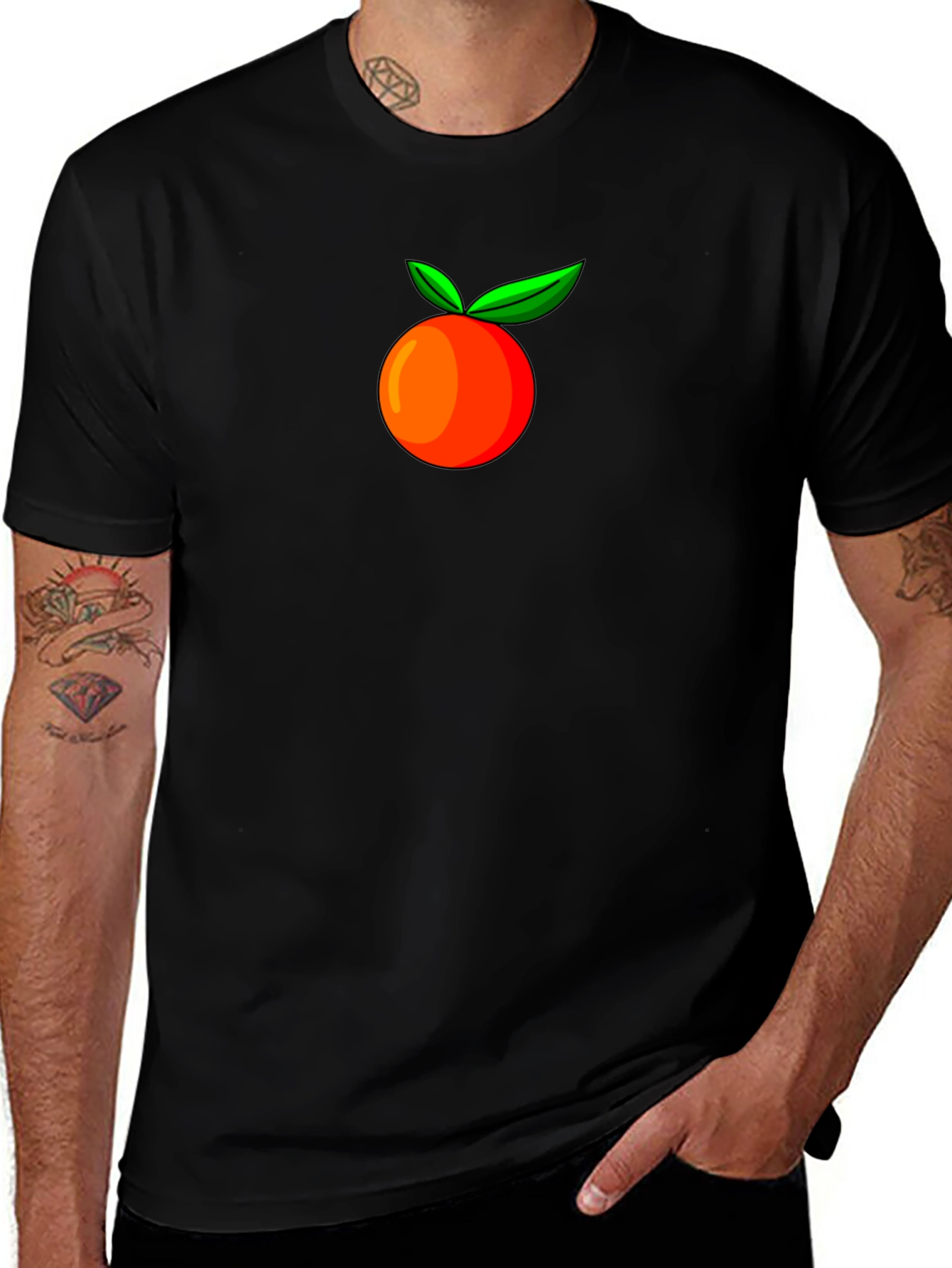 Orange Fruit Graphic Tee - Stylish Casual Wear