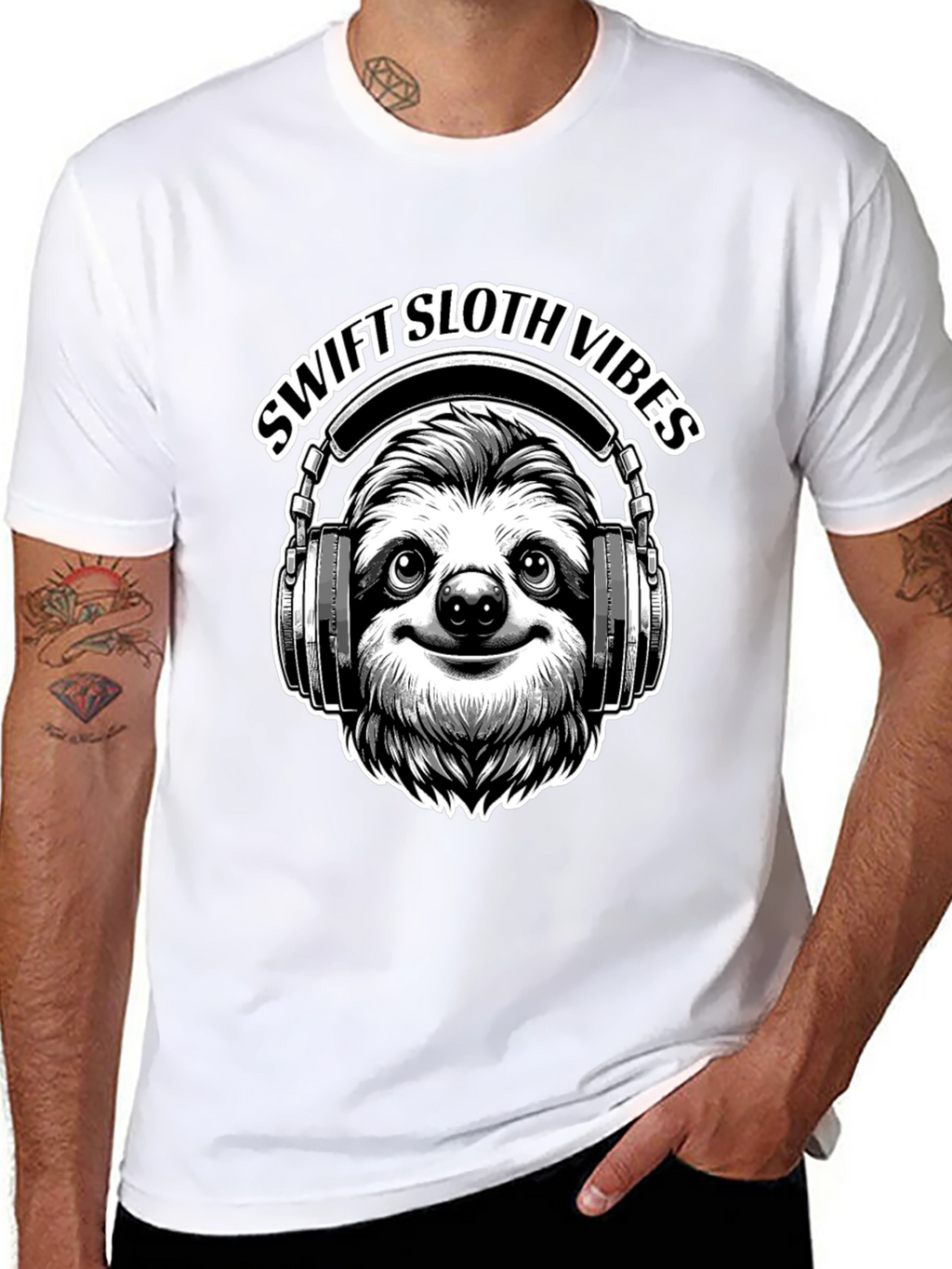 Swift Sloth Vibes Black T-Shirt