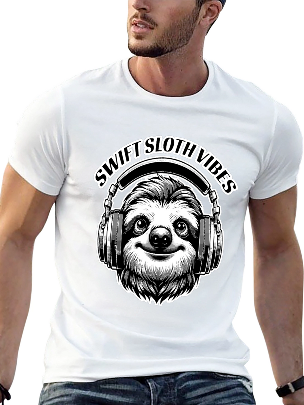 Swift Sloth Vibes Black T-Shirt
