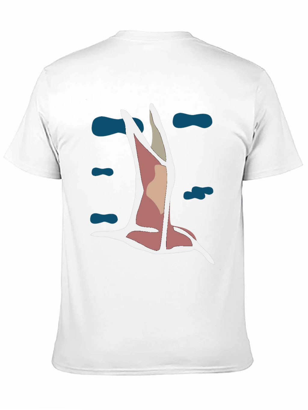 Abstract Bird Graphic Tee - Black Cotton Blend