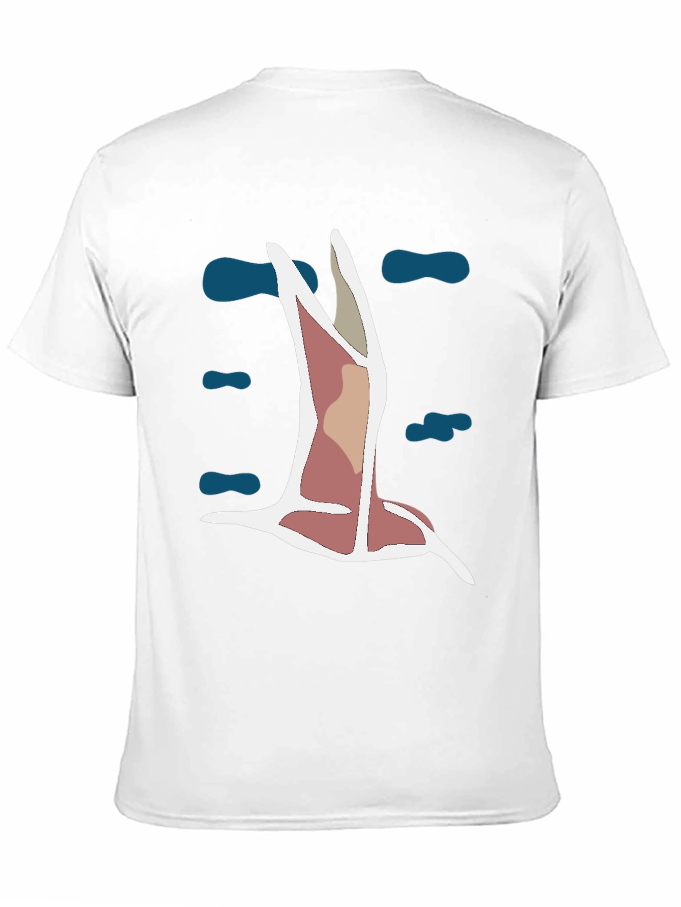 Abstract Bird Graphic Tee - Black Cotton Blend