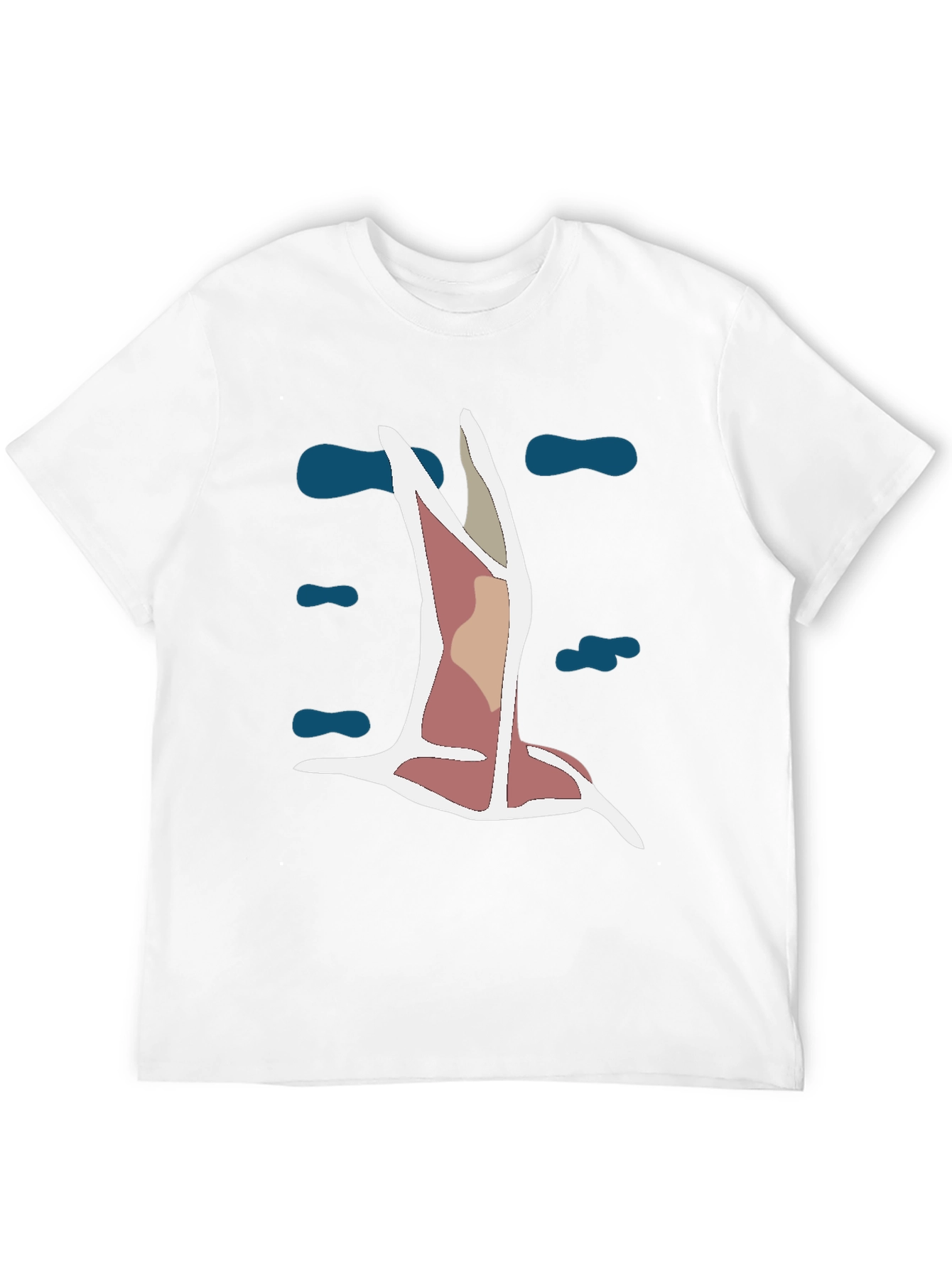 Abstract Bird Graphic Tee - Black Cotton Blend