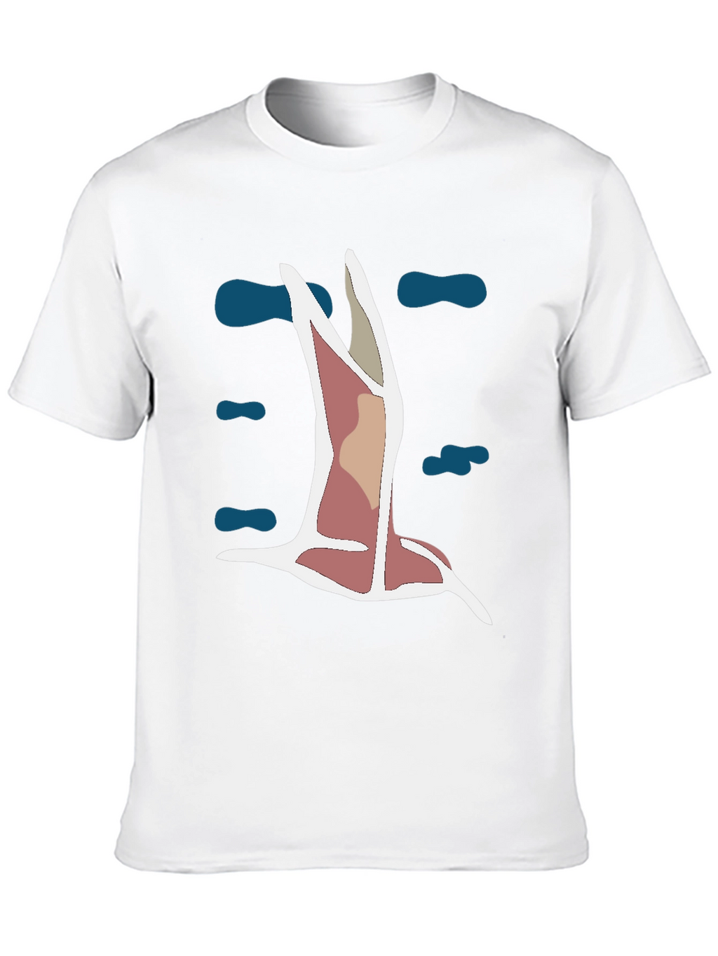 Abstract Bird Graphic Tee - Black Cotton Blend