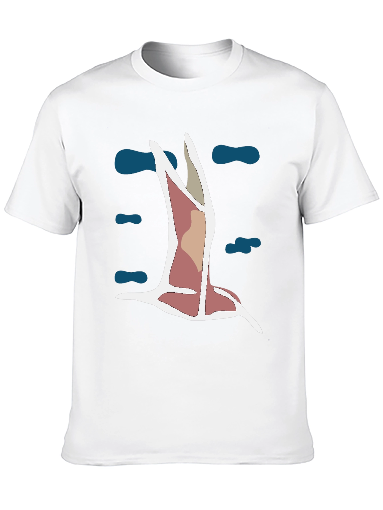 Abstract Bird Graphic Tee - Black Cotton Blend