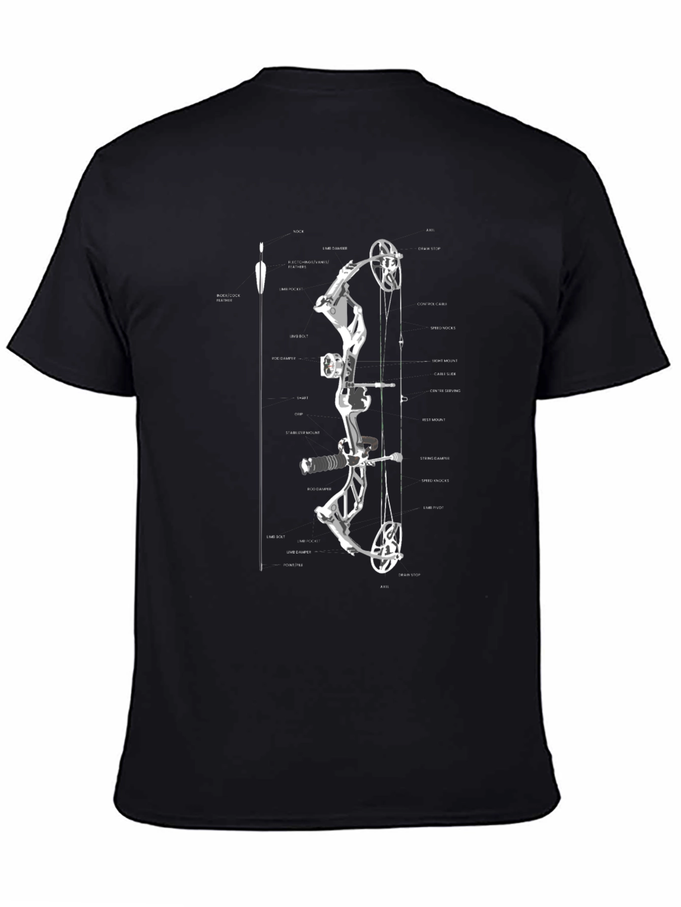 Bow Anatomy Graphic T-Shirt | Archery Enthusiast Tee