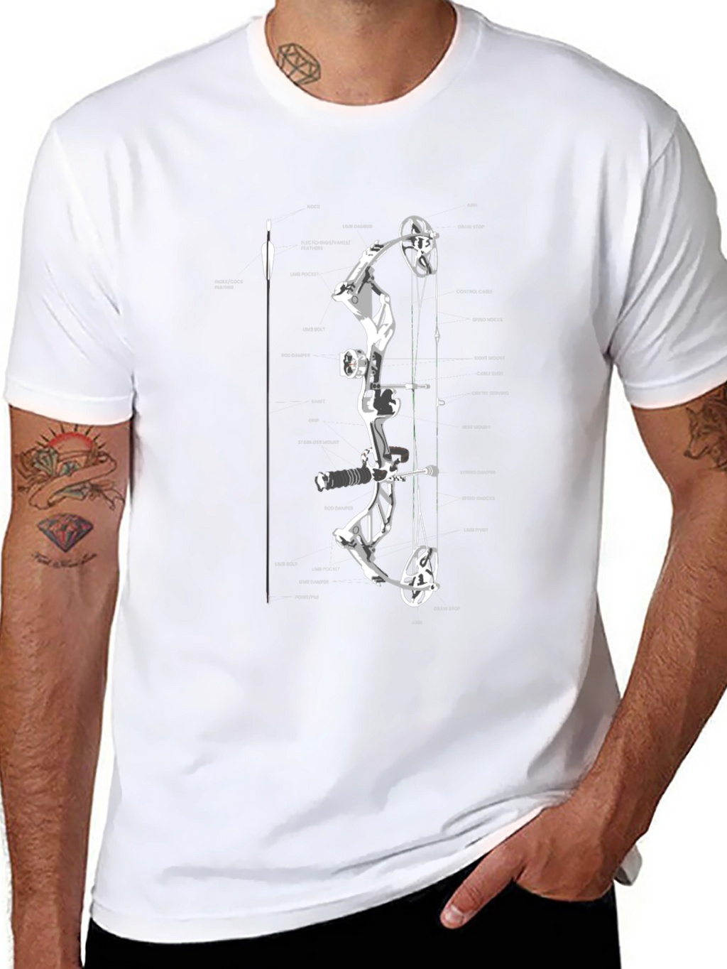Bow Anatomy Graphic T-Shirt | Archery Enthusiast Tee