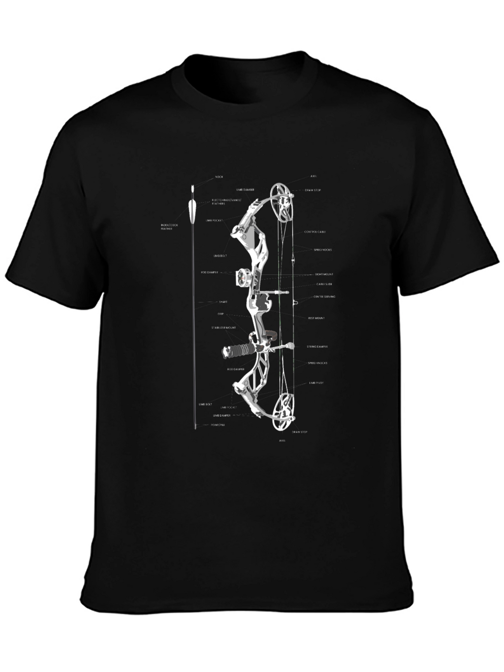 Bow Anatomy Graphic T-Shirt | Archery Enthusiast Tee