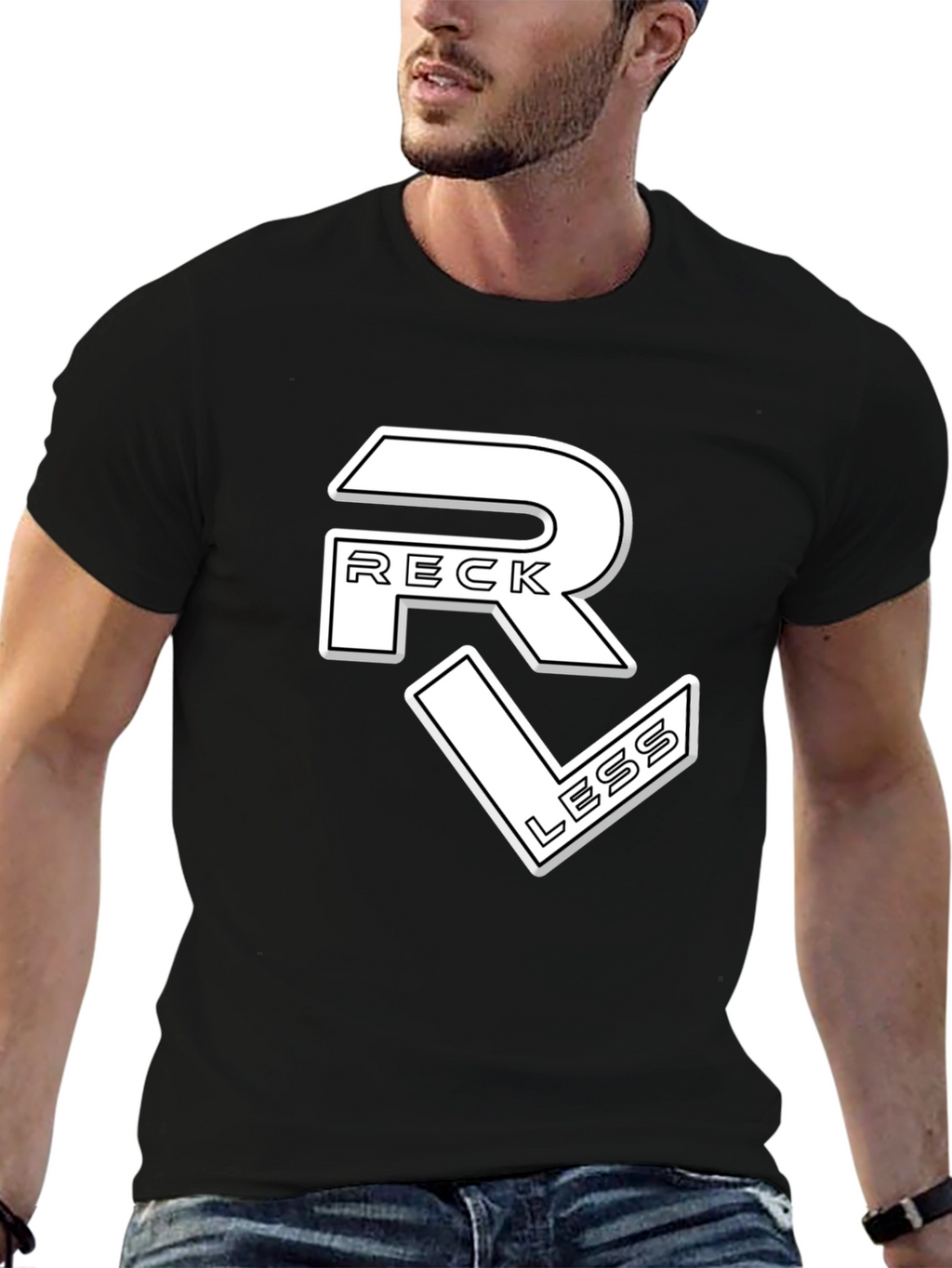 Reckless Graphic Print Black T-Shirt