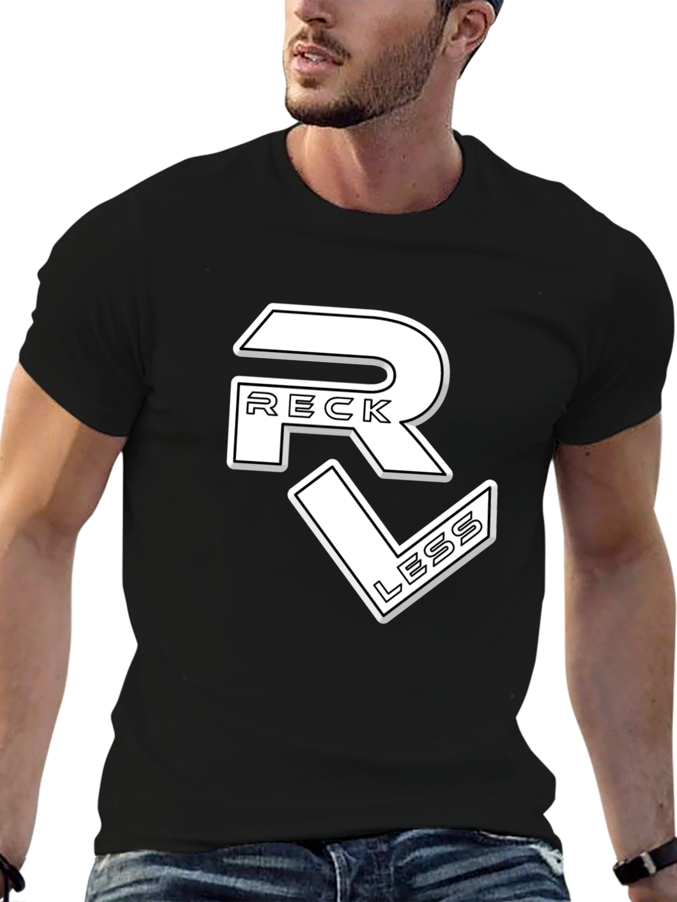Reckless Graphic Print Black T-Shirt