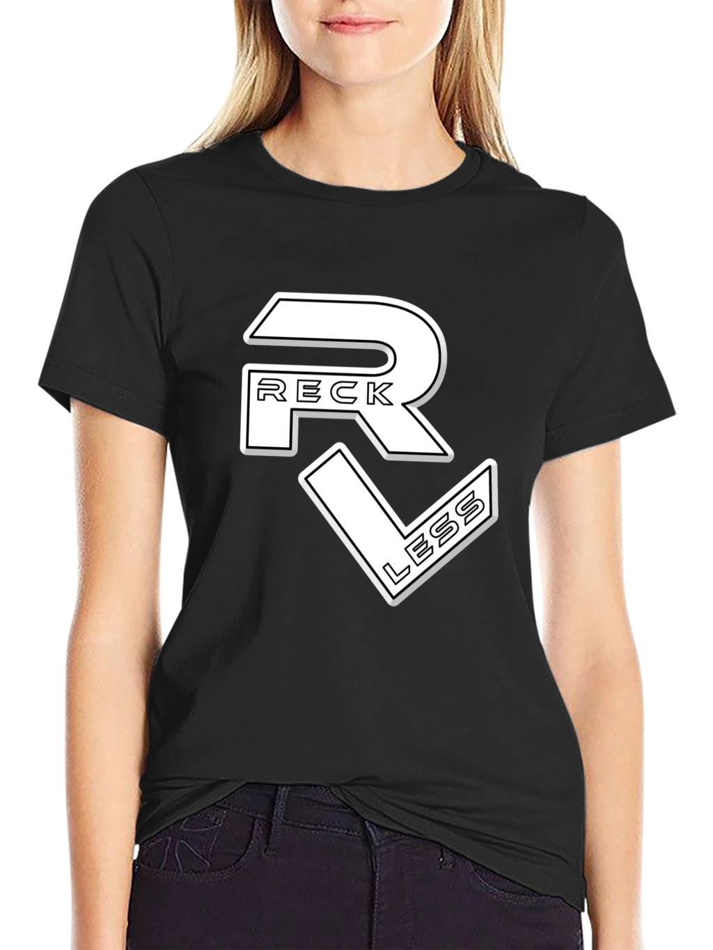 Reckless Graphic Print Black T-Shirt