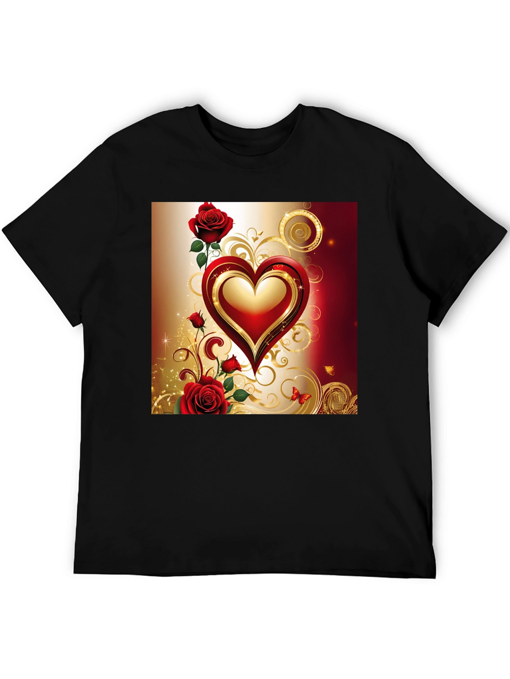 Romantic Heart & Roses T-Shirt