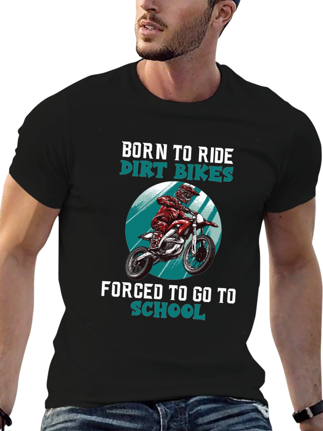 Born to Ride Dirt Bikes Graphic T-Shirt