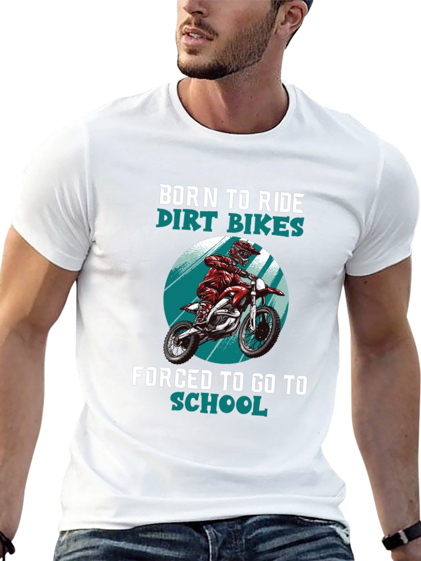 Born to Ride Dirt Bikes Graphic T-Shirt