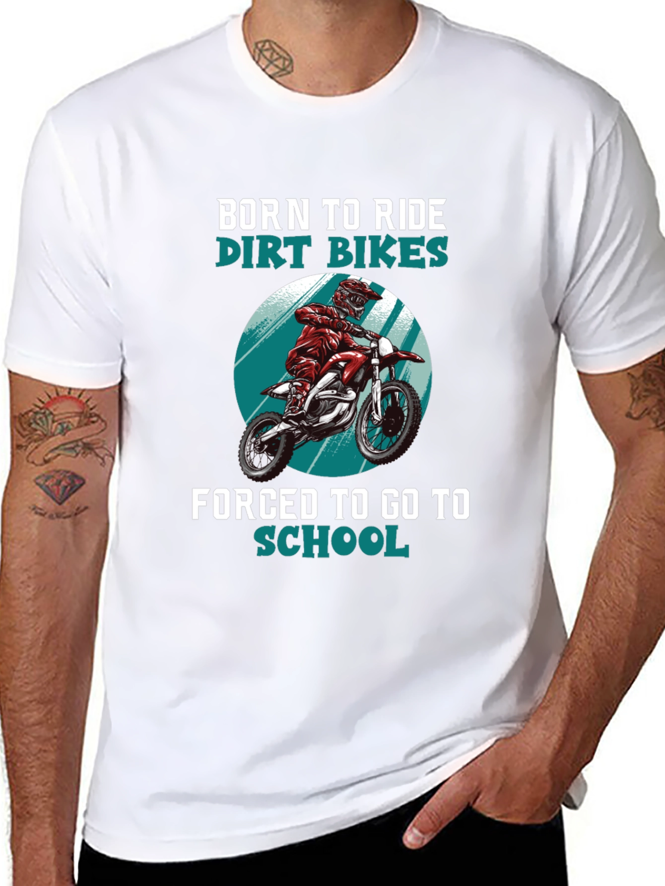 Born to Ride Dirt Bikes Graphic T-Shirt