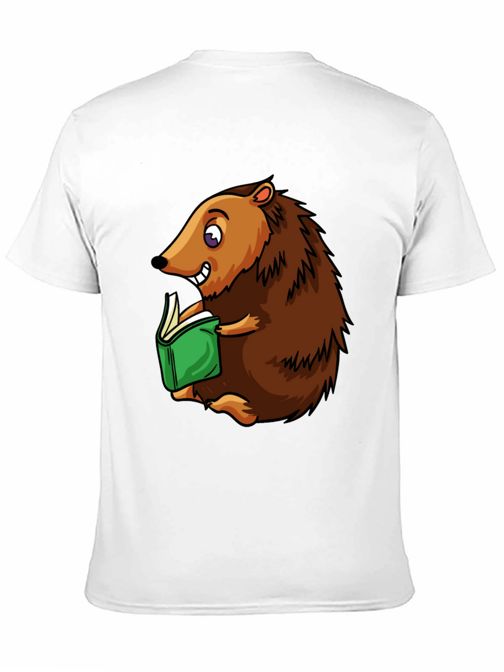 Hedgehog Reading T-Shirt - Cute Cartoon Animal Tee