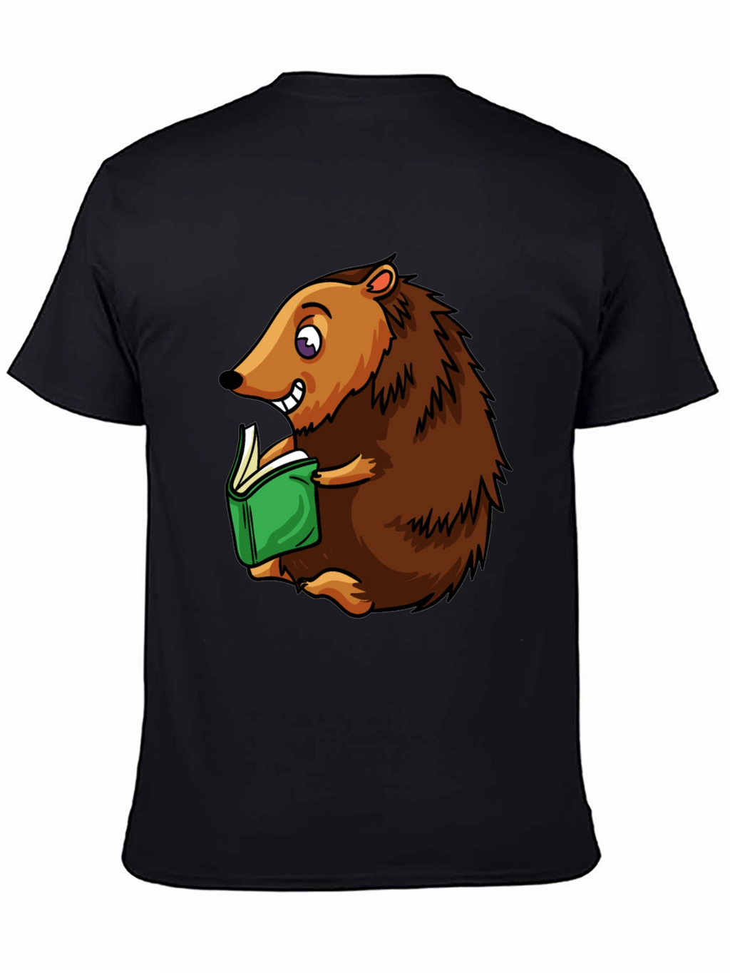 Hedgehog Reading T-Shirt - Cute Cartoon Animal Tee