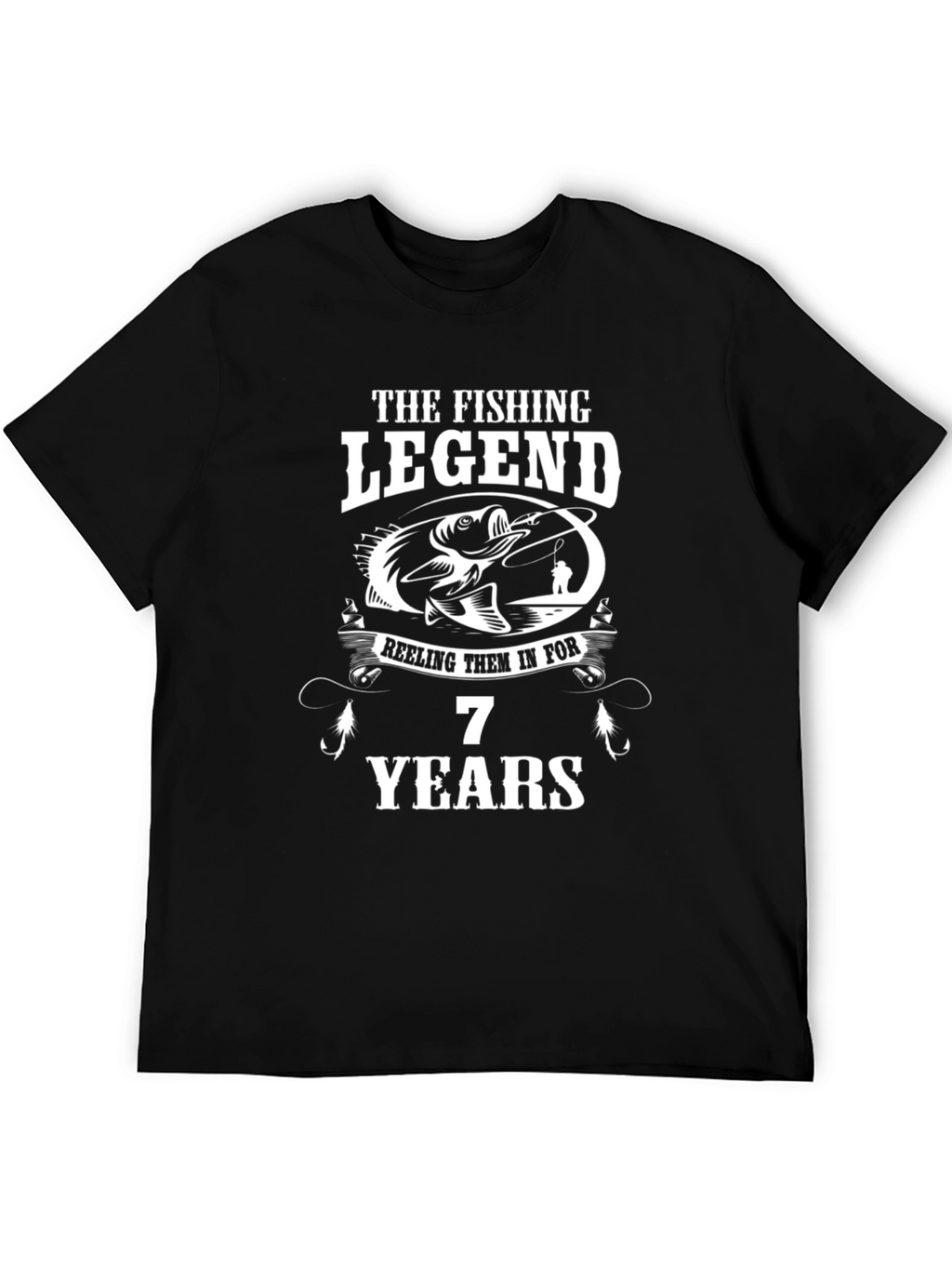 Fishing Legend 7 Years Black Graphic T-Shirt