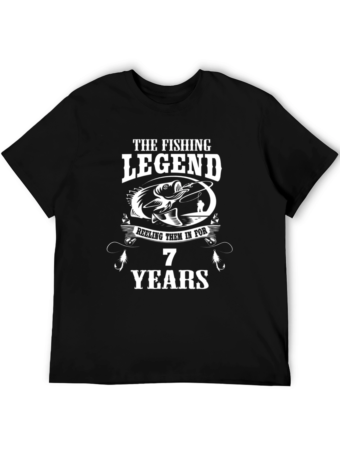 Fishing Legend 7 Years Black Graphic T-Shirt