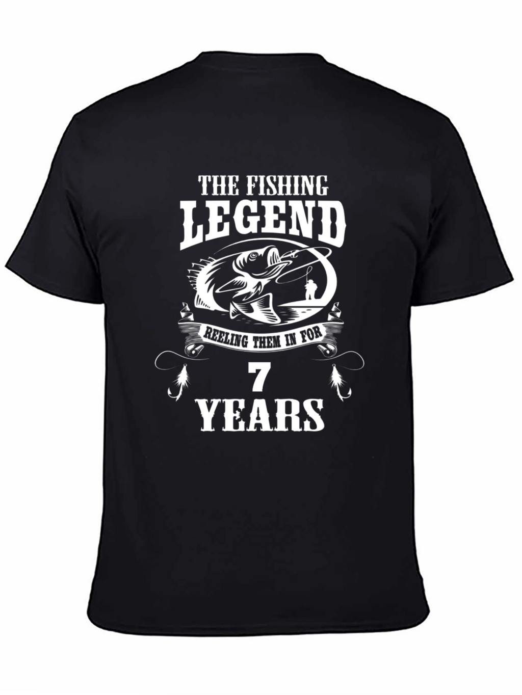 Fishing Legend 7 Years Black Graphic T-Shirt