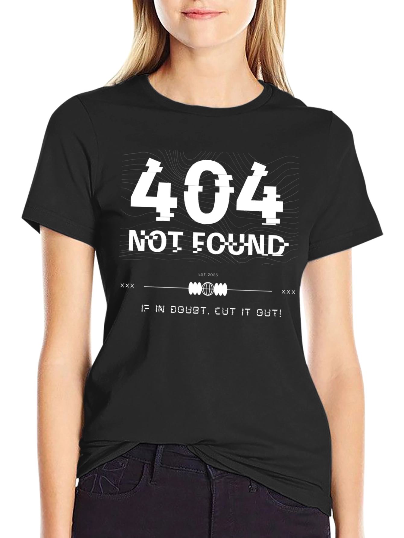 404 Not Found Graphic Tee - Black
