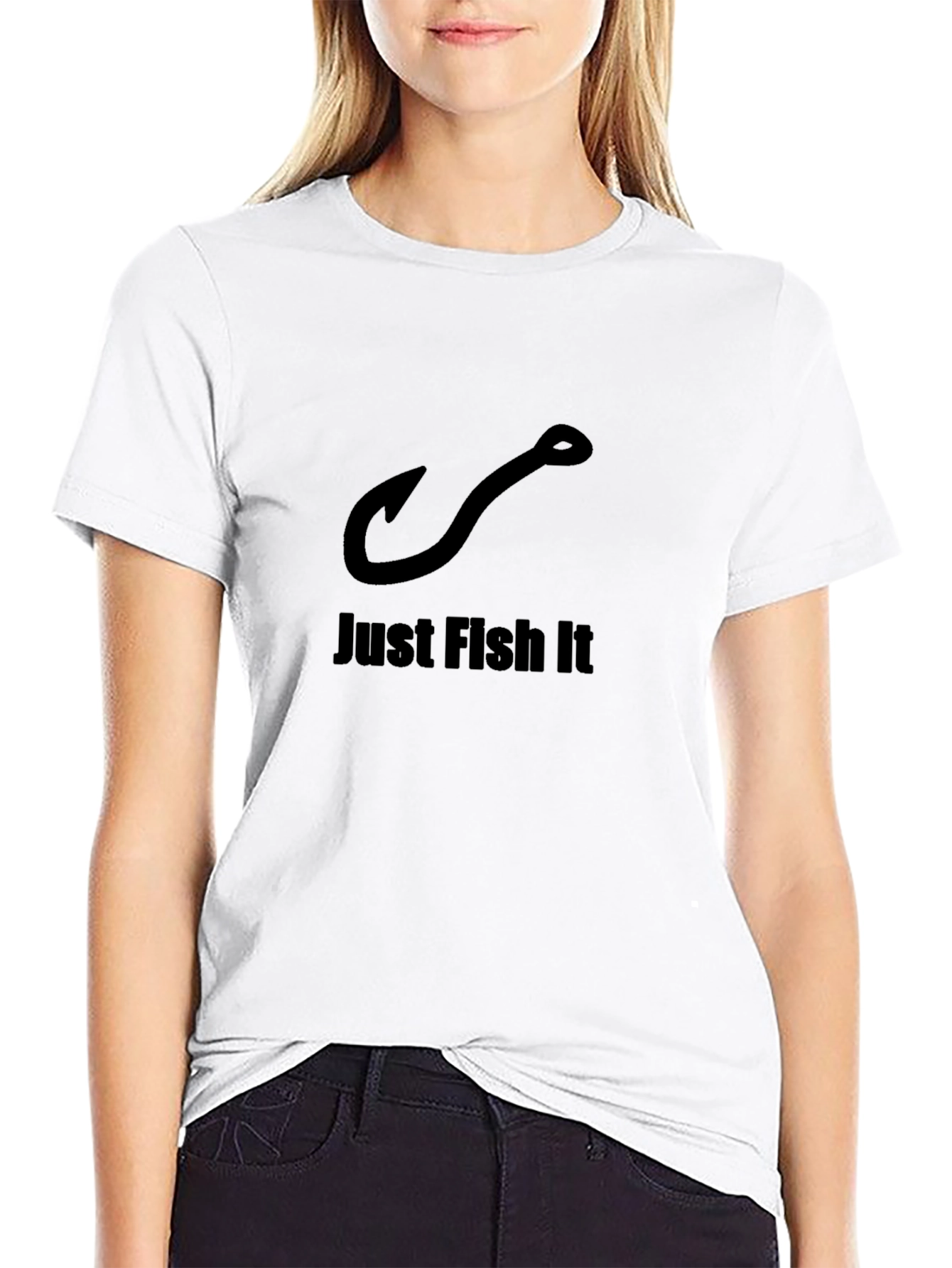 Just Fish It T-Shirt - Black Cotton Tee