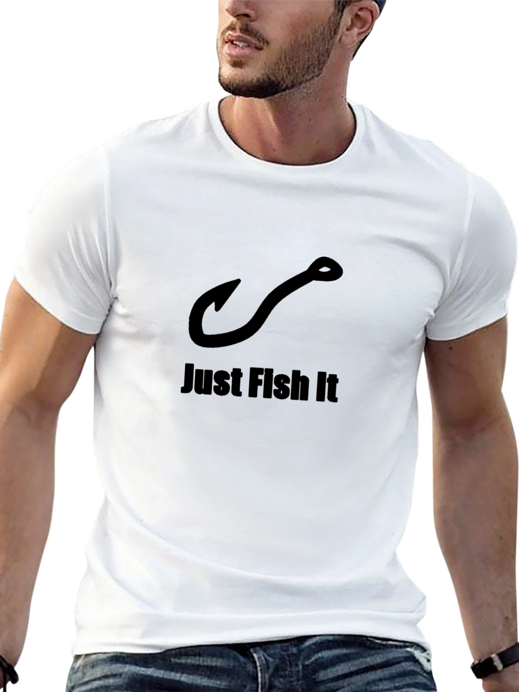Just Fish It T-Shirt - Black Cotton Tee