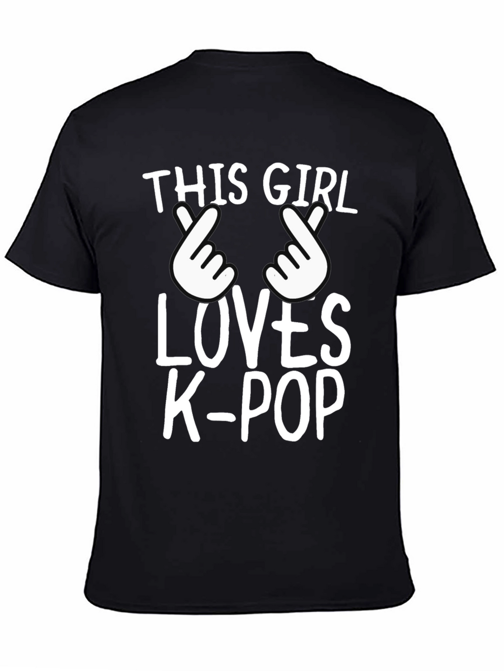 K-Pop Fan T-Shirt: This Girl Loves K-Pop Black Tee