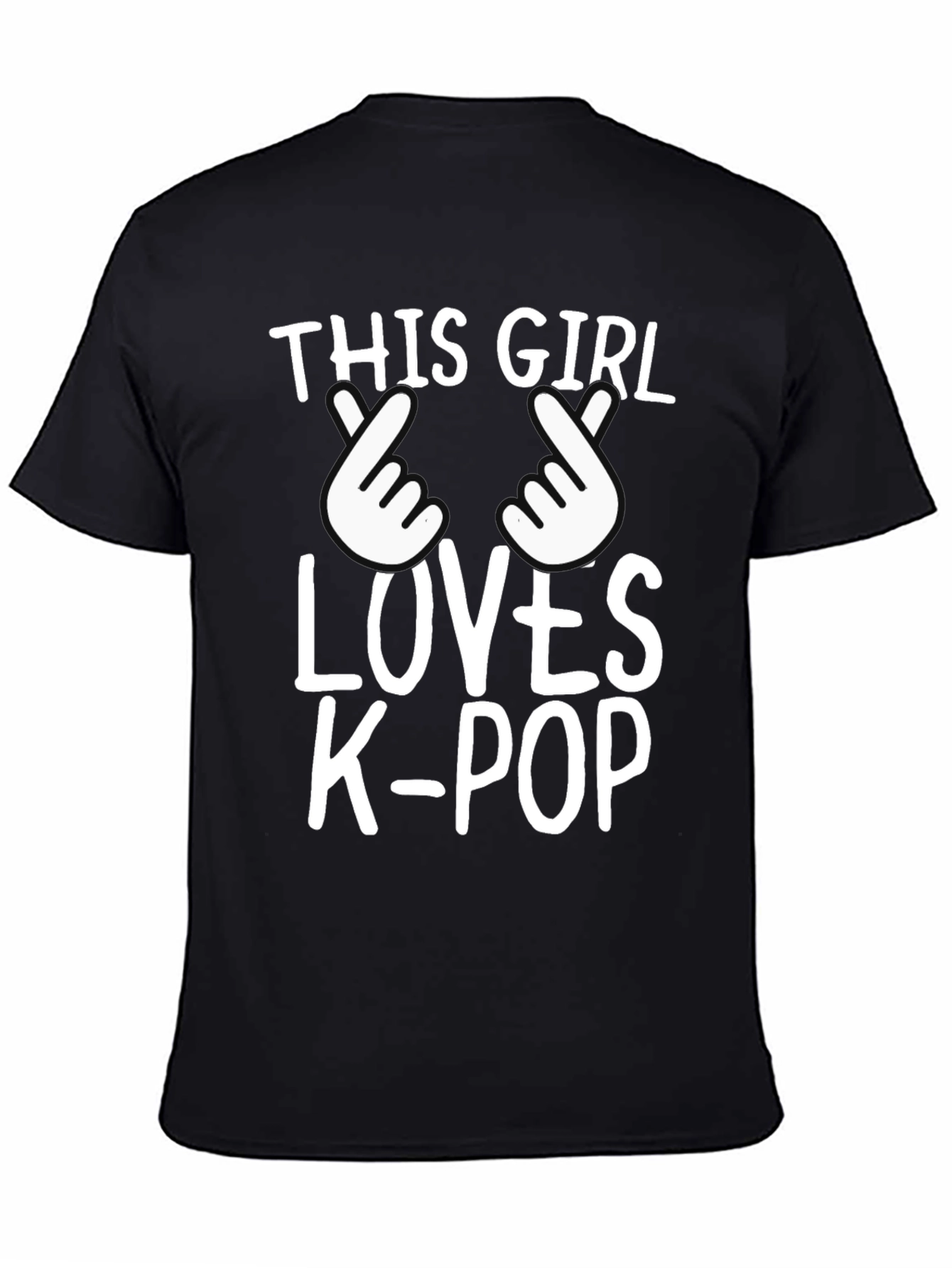 K-Pop Fan T-Shirt: This Girl Loves K-Pop Black Tee